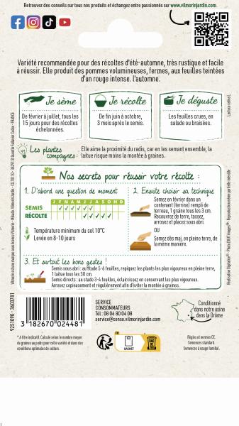 Potagères - Laitue Pommée Merveille des 4 Saisons - MEDIA_PACKAGING_VERSO